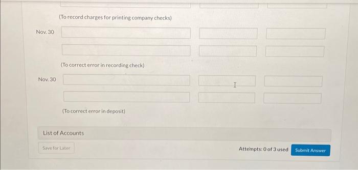 Electronic funds transter received \% Less Check printing charge Error in deposit
