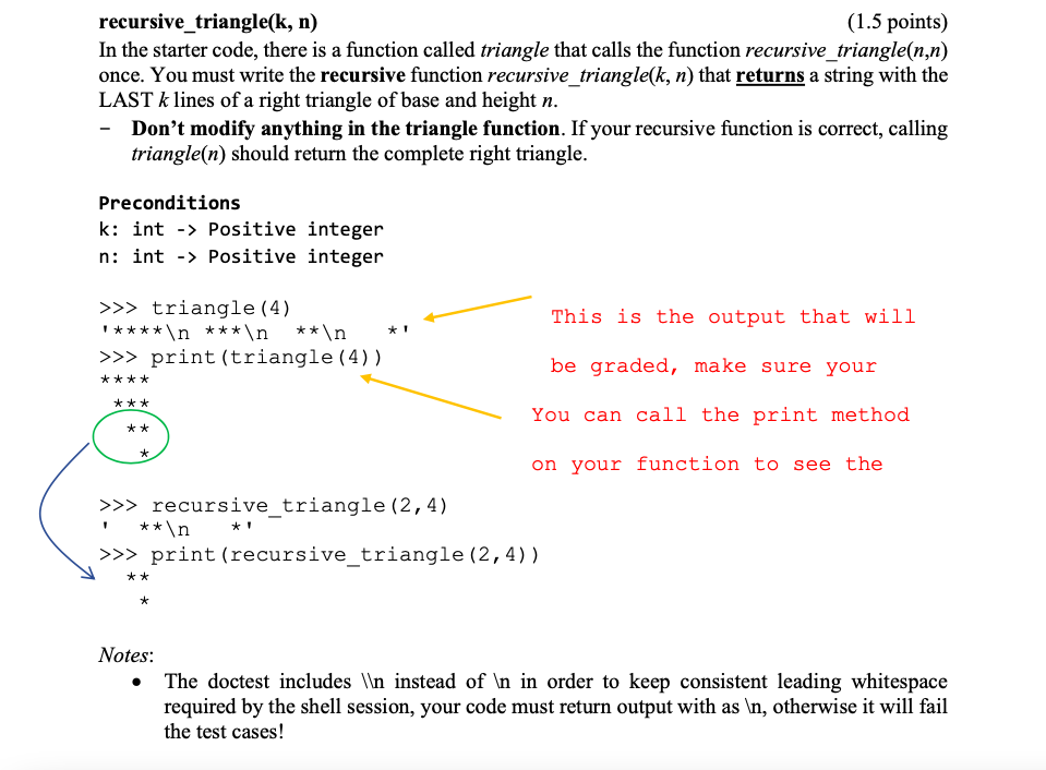  he starter code, there is a function called triangle that calls