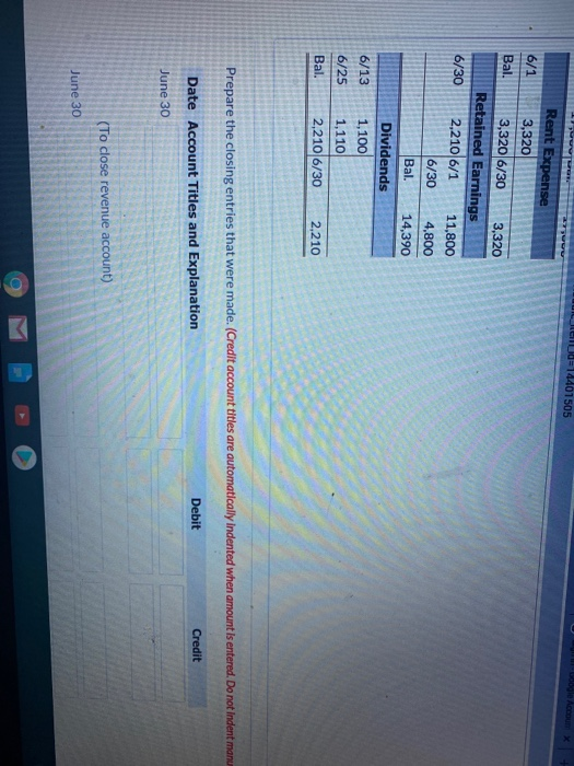 Winds Salon are presented below. All June 30 postings are from closing