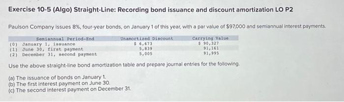  please help I will give you thumbs up! Exercise 10-5 (Algo)