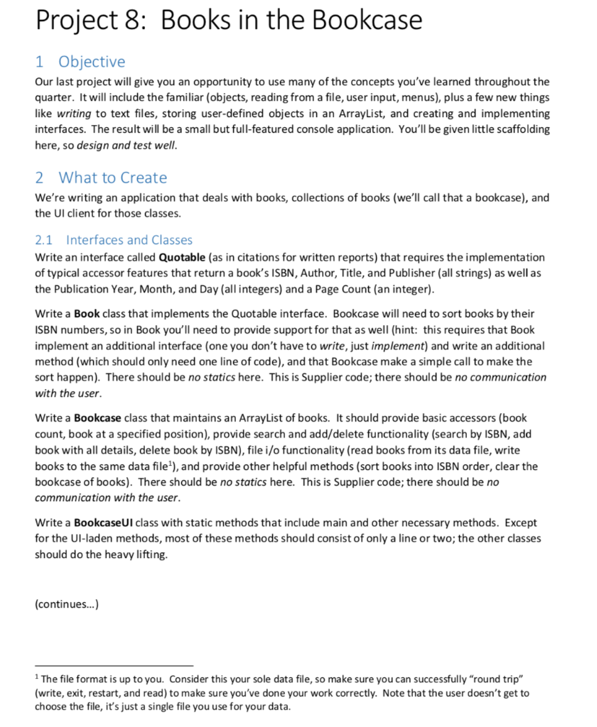  This is a Java Project, Please comment as you do for