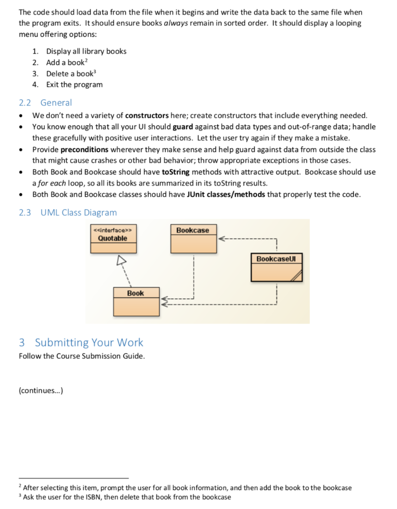 clarification. Thank you ! Project 8: Books in the Bookcase 1 Objective