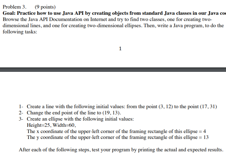 Goal: Practice how to use Java API by creating objects from standard