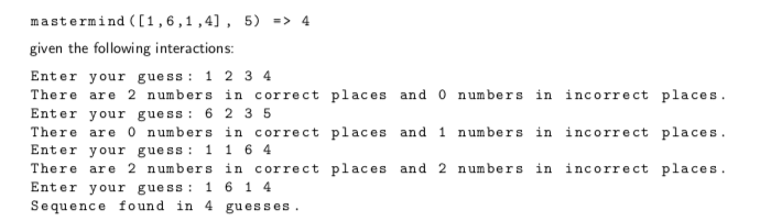 turns) that plays this game given a list of integers secret of