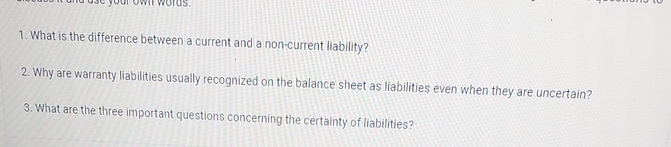  1. What is the difference between a current and a non-current