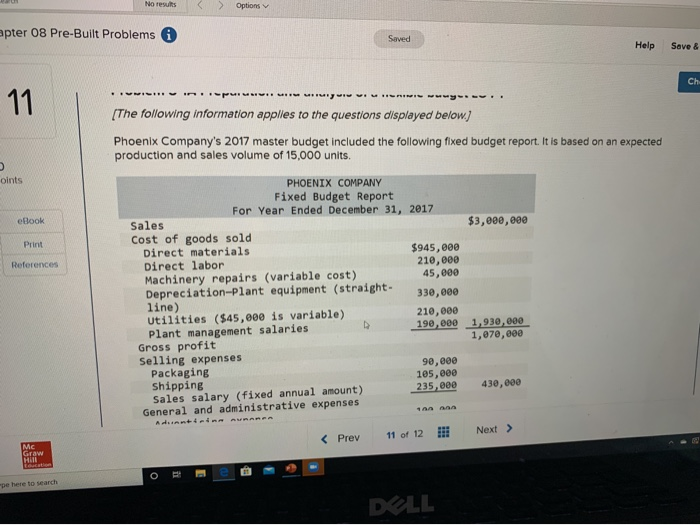  No results Options apter 08 Pre-Built Problems Saved Help Save &