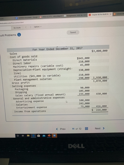 Ch 11 (The following information applies to the questions displayed below.) Phoenix