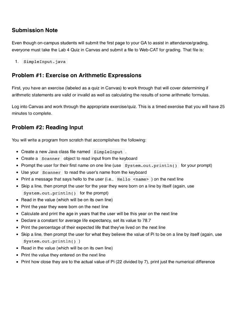 that reads input from the user Grading Requirement Points Completed Problem #1: