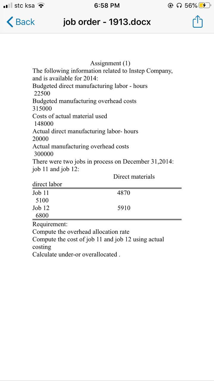  My question is at requirement number 2 ==> compute the cost