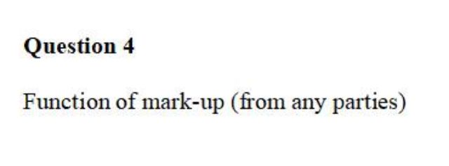  Function of mark-up (from any parties)