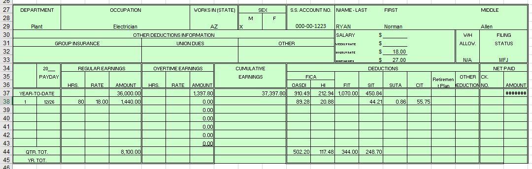 for the payroll register you completed in Step 1. Payroll Accrual 1.