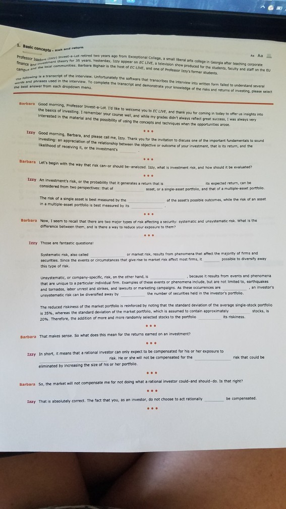 Basic concepts theory Let retired two ago from a smell iberal