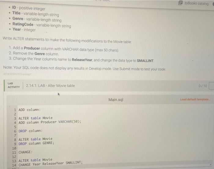 table with the following columns: - ID - positive integer with maximum