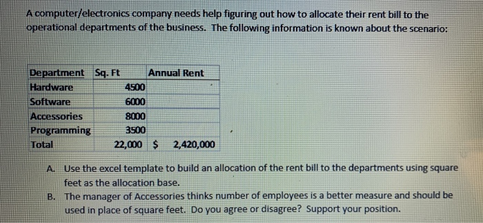  A computer/electronics company needs help figuring out how to allocate their