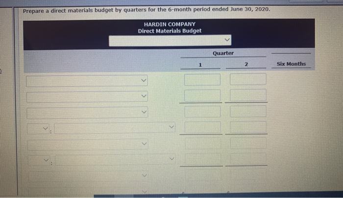 the following data for the 6 months ending June 30, 2020. Sales