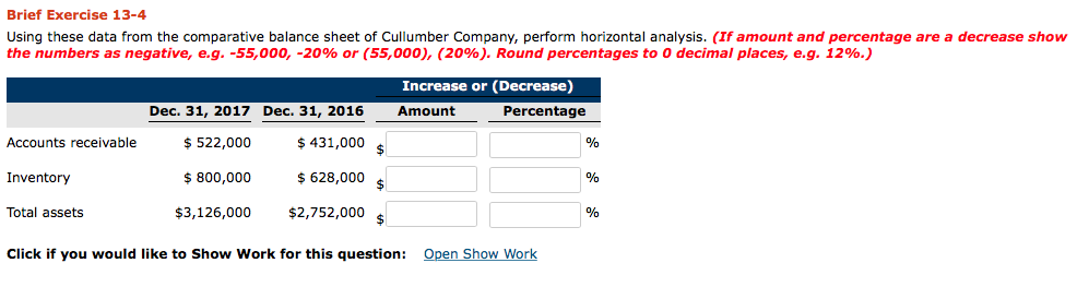 Using these data from the comparative balance sheet of Cullumber Company,