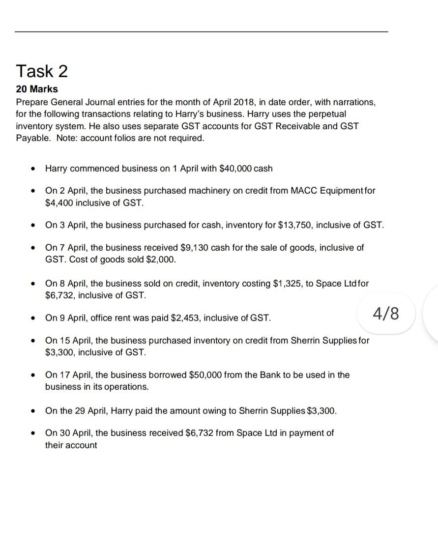 below create an appropriate tax invoice: On 1 August 2018 Gerry Lee
