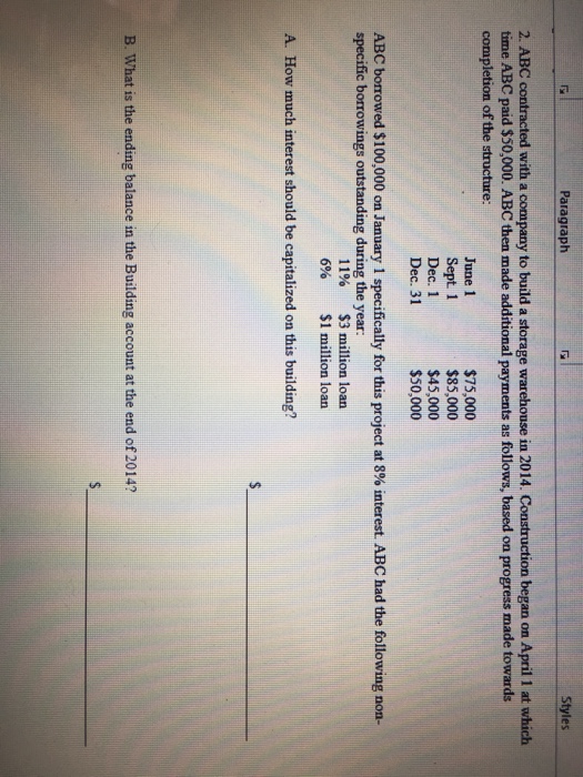 Please help on part one and two! ABC contracted with a company