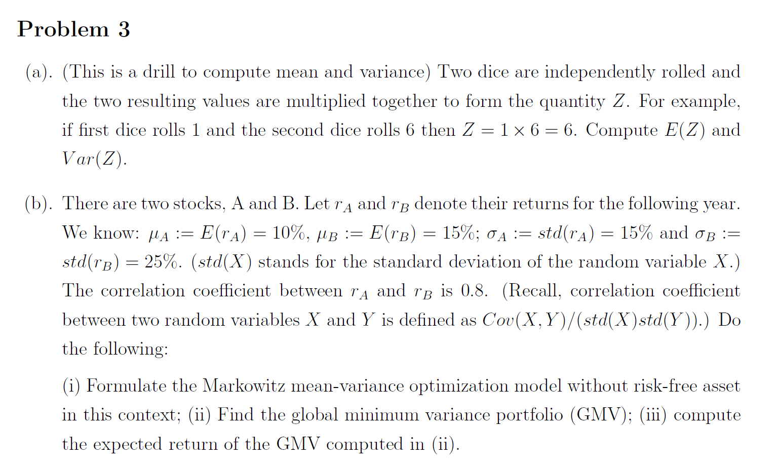 Only need to solve part(b) for this question. The answer for part(a)
