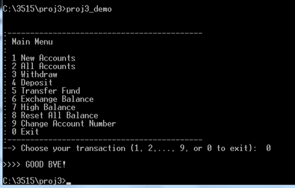 It is a simple and hypothetical bank application with two accounts. User