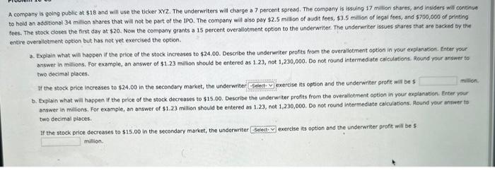 ANSWER ALL QUESTIONS PLEASE ANSWER 2 PART QUESTIONS. A & B. company