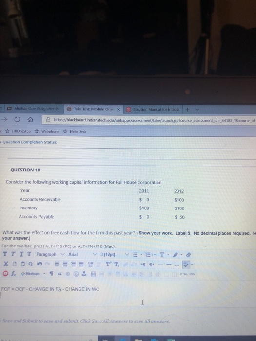  Module One Assignments takent Module One X Solution Manual for Intro