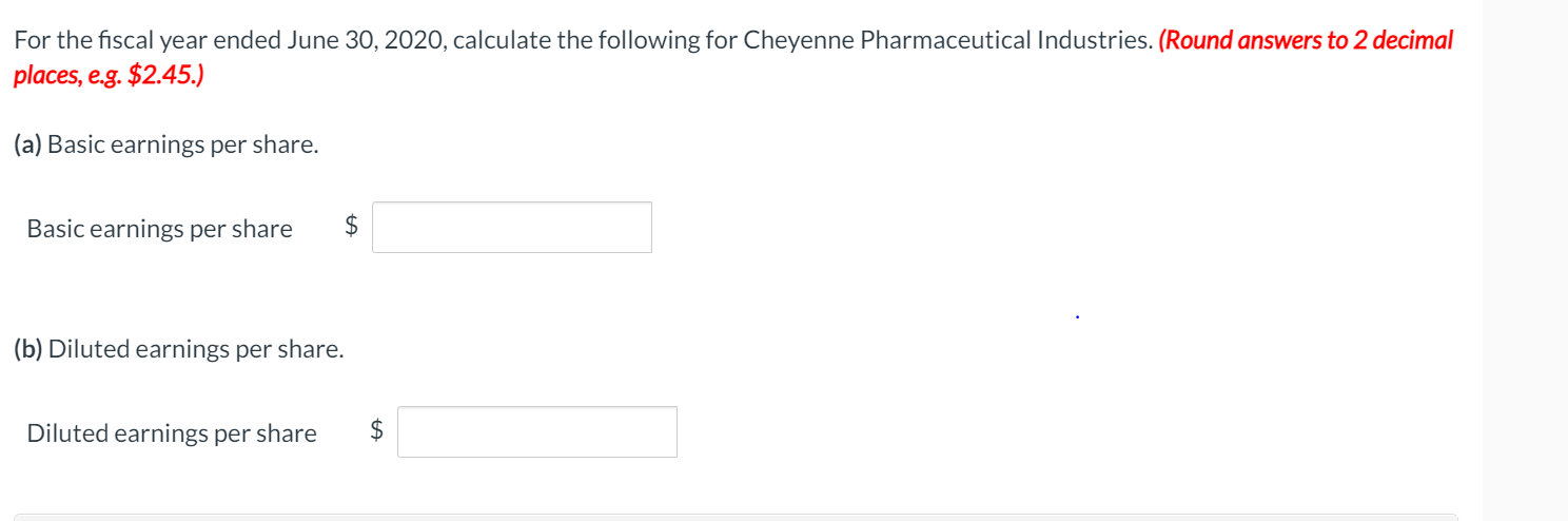preparing the calculation for basic and diluted earnings per share and the