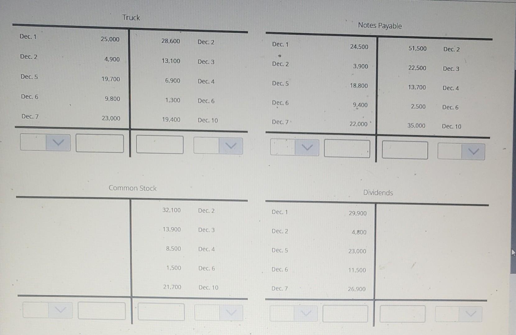 Truck Notes Payable Dec. 1 25,000 28,600 Dec. 2 Dec. 1