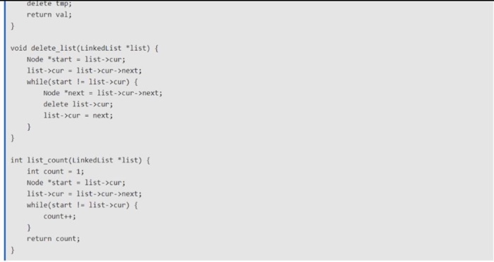 cases. Also add this feature: Print the linked list. This function should