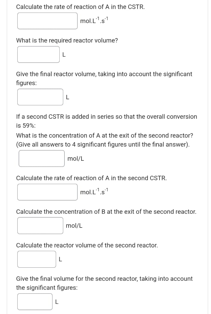  A second order, elementary reaction 2AB occurs in a liquid phase