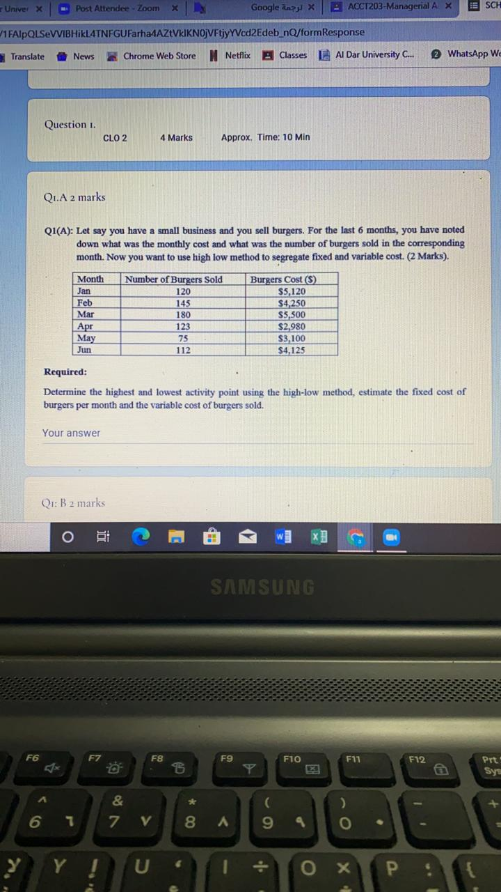 Answer the Question below urgent please Univer X Post Attender Zoom X