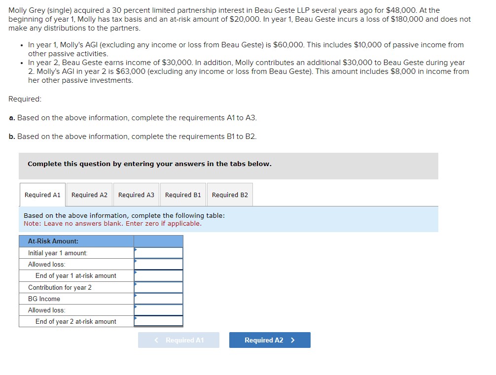  Based on the above information, complete the following table: Based on