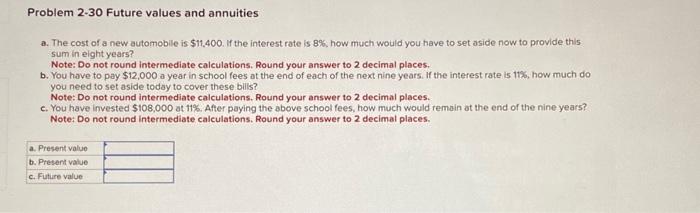  question 1 question 2 question 3 Problem 2-19 Discount factors and