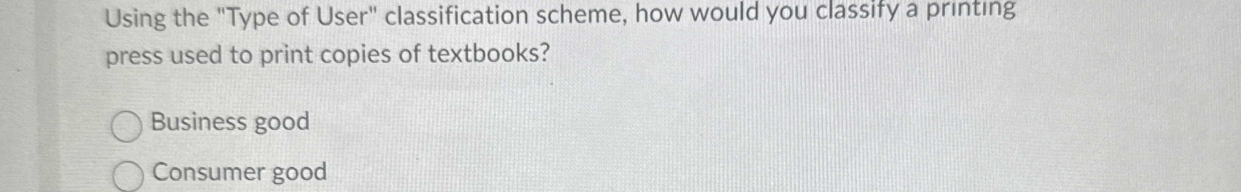  Using the "Type of User" classification scheme, how would you classify