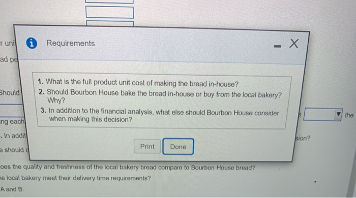 bakery. The chef estimates that variable costs of making each loaf include