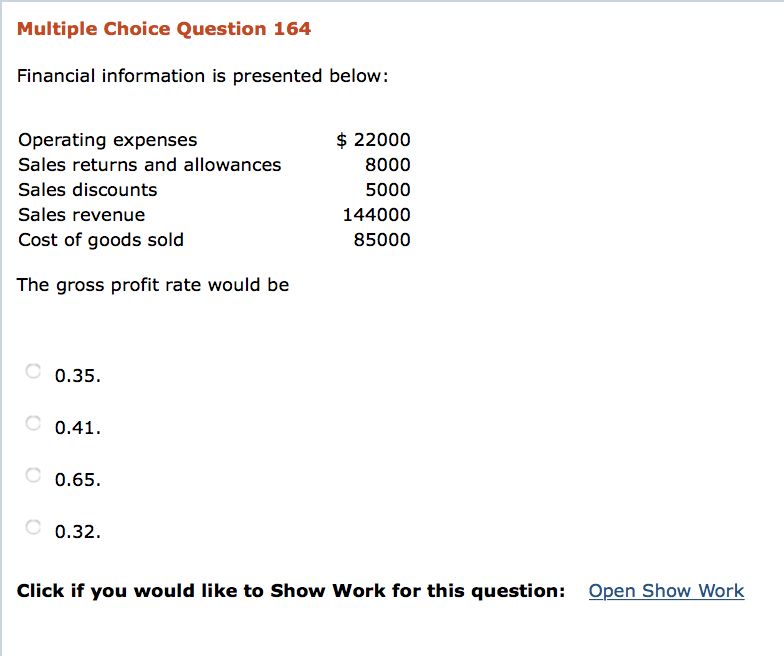 Sales returns and allowances Sales discounts Sales revenue Cost of goods sold