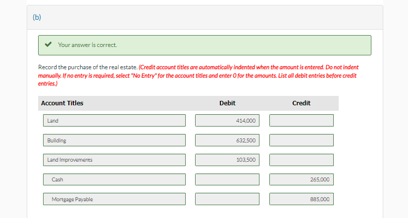 b and provided the correct answers below. Please complete in the same