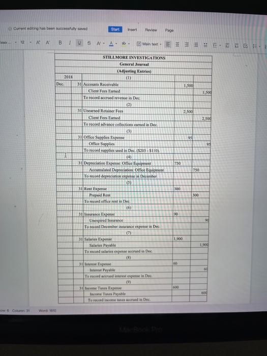  Current editing has been successfully saved Start Insert Review Page 12