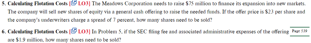  Based on Practice Ex #5, Calculate additional shares required due to