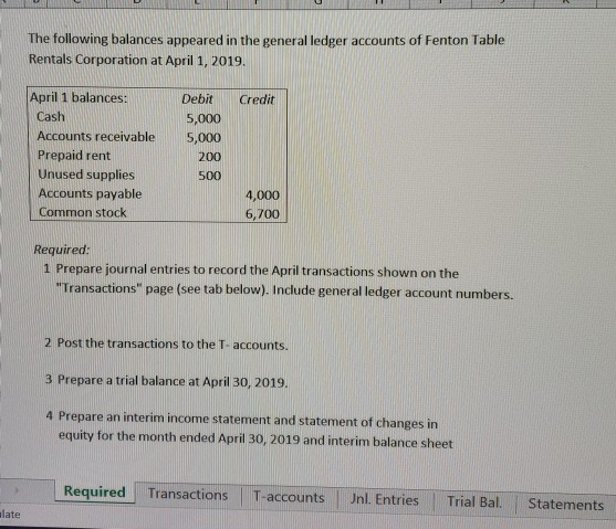 I need part 4 only please, the financial statements based on the