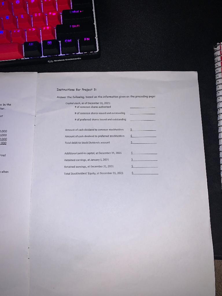 Enter + Shift EN Ctrl Vyria Instructions for Project 3: Answer