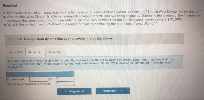 four divisions. A recent income statement for its West Division follows. ROONEY