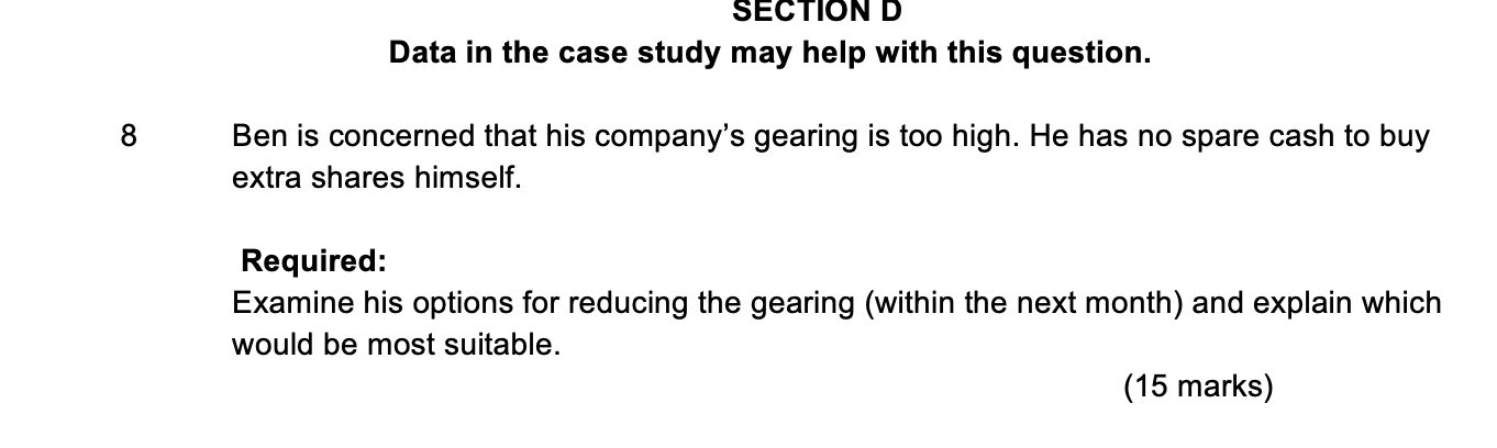 The entire case study is below the question, I really appreciate any