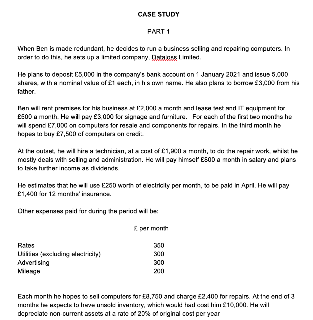 help you can provide, thank you. SECTION D Data in the case