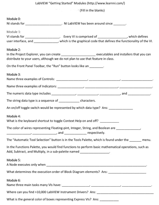  Labview Getting started modules www.learnni.com LabVIEW "Getting Started" Modules (http://www.learnni.com (Fill