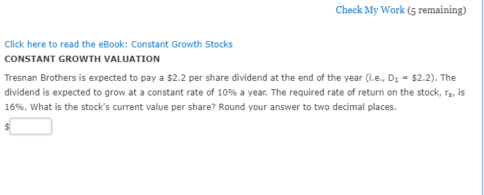 Check My Work (5 remaining) Click here to read the eBook: