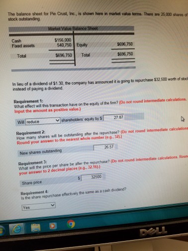  The balance sheet for Pie Crust, Inc., is shown here in