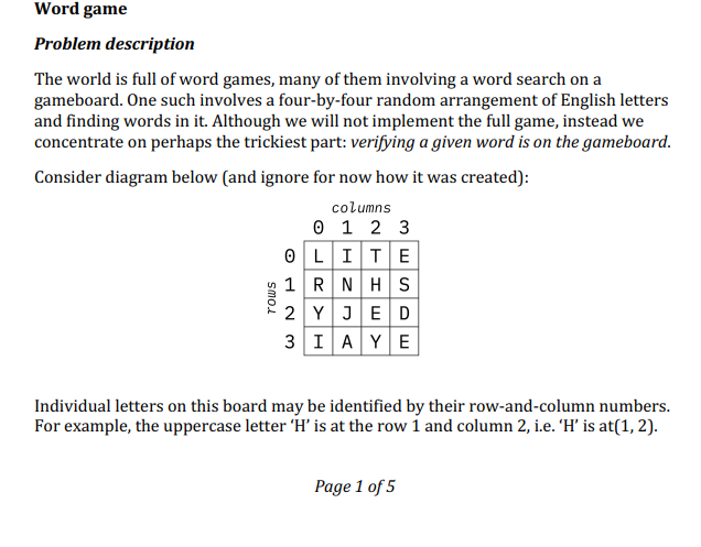 This is a method for a 4 by 4 boggle, the goal