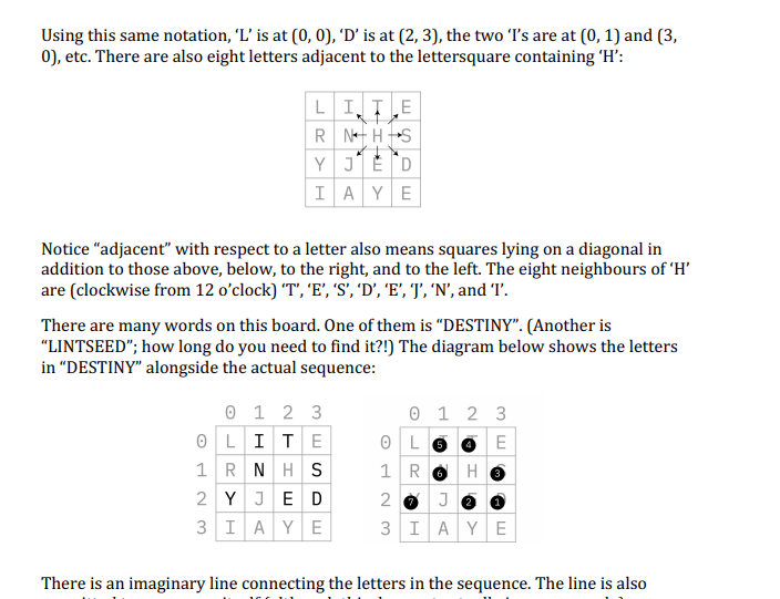 is to find a path for which the word follow. the aim