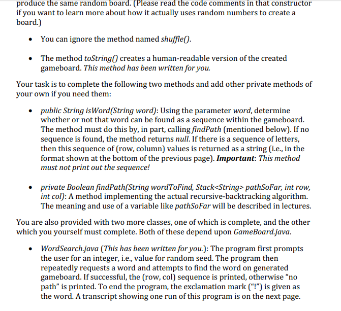 recursion. This code is a java programming code Word game Problem description